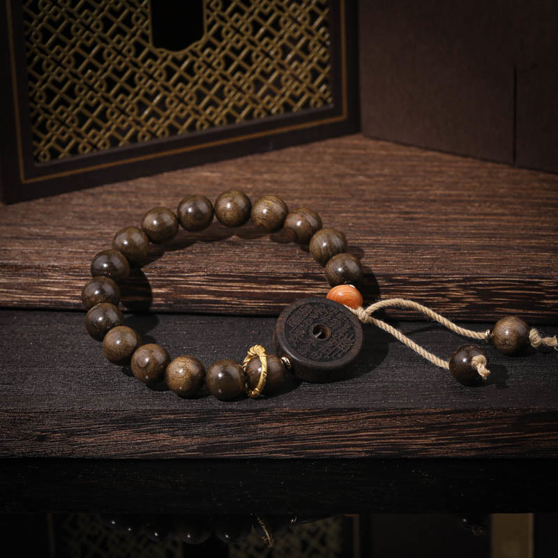 Wear FengShui Ebony Wood Mountain Ghosts Spend Money Balance Bracelet
