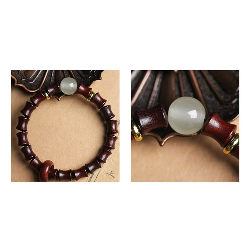 Wear FengShui Ebony Green Sandalwood Black Rosewood Bamboo Peace Bracelet