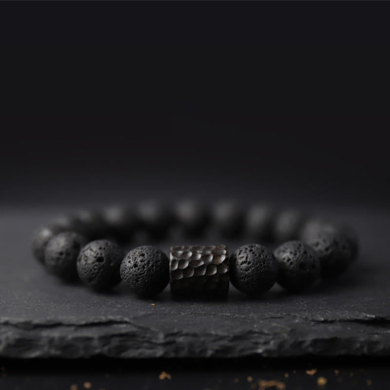Wear FengShui "Wishing Strength to Rise from Within" Lava Rock Bracelet Includes Gift Message Card