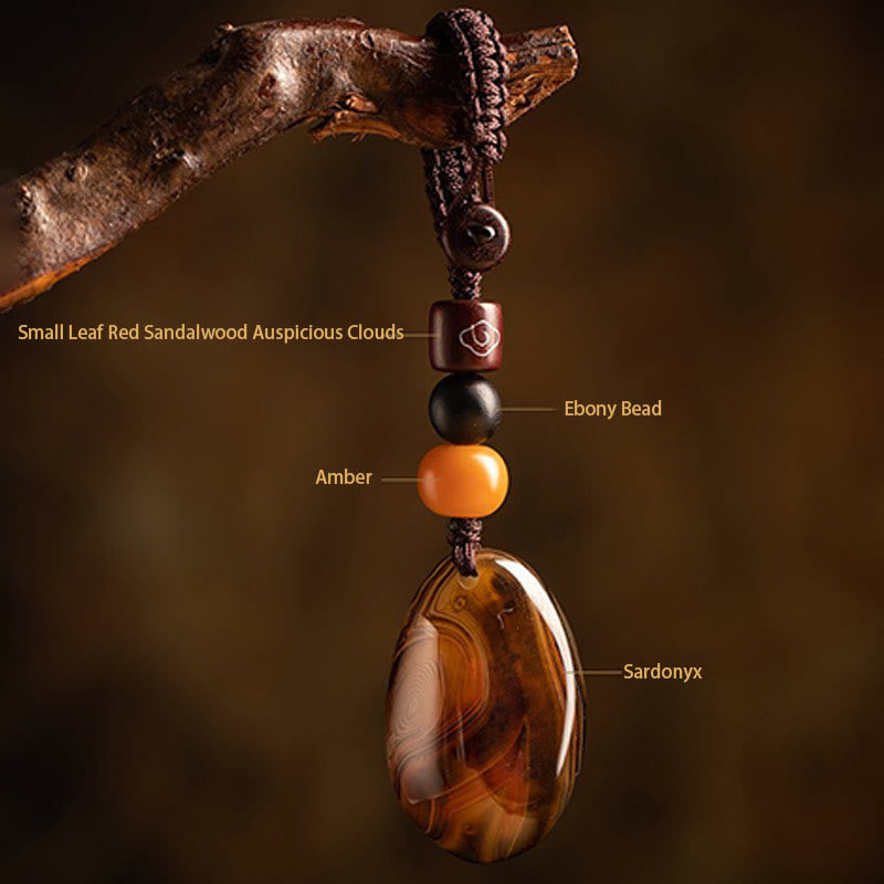 Wear FengShui Random Sardonyx Stone Positive Key Chain
