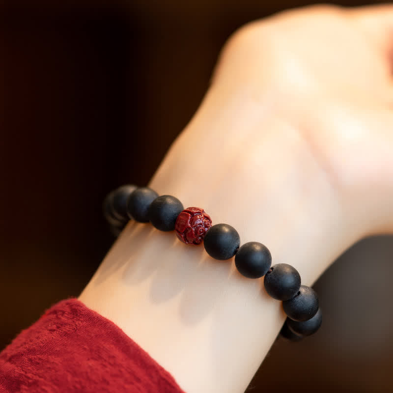 Wear FengShui Tibetan Cypress Cinnabar Lotus Healing Bracelet