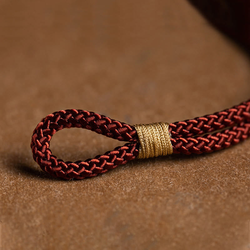Wear FengShui 925 Sterling Silver Handmade Chinese Zodiac Natal Buddha Cyan Bodhi Seed Protection Braided Red String Bracelet