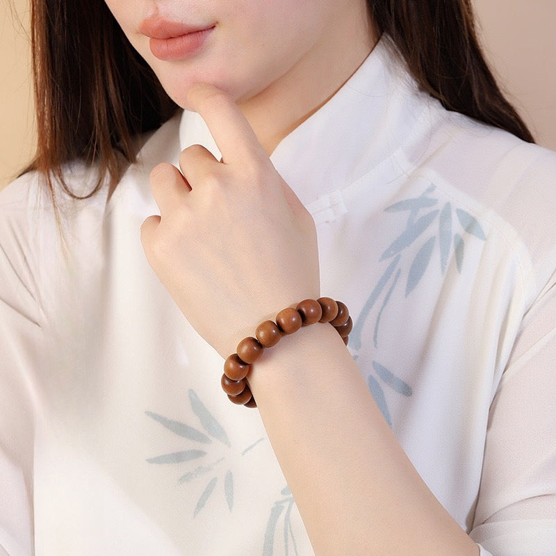 Indian Old Mountain Sandalwood Sinking-Grade Barrel Bead Bracelet