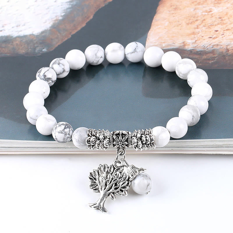 Wear FengShui Natural Gemstone Tree of Life Lucky Charm Stretch Bracelet