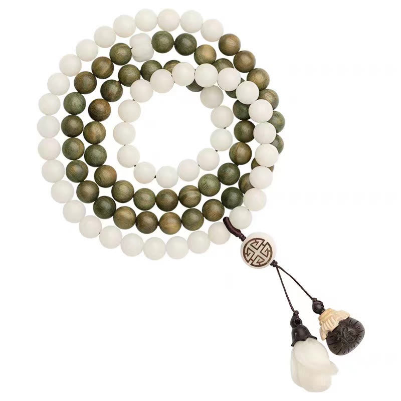 Wear FengShui Natural Green Sandalwood Bodhi Seed Soothing Bracelet