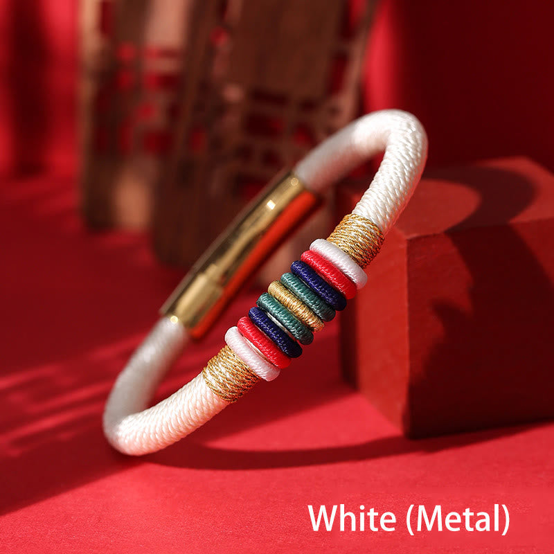 Wear FengShui Tibetan Handmade Colorful King Kong Knot Five Elements Luck Braid String Bracelet