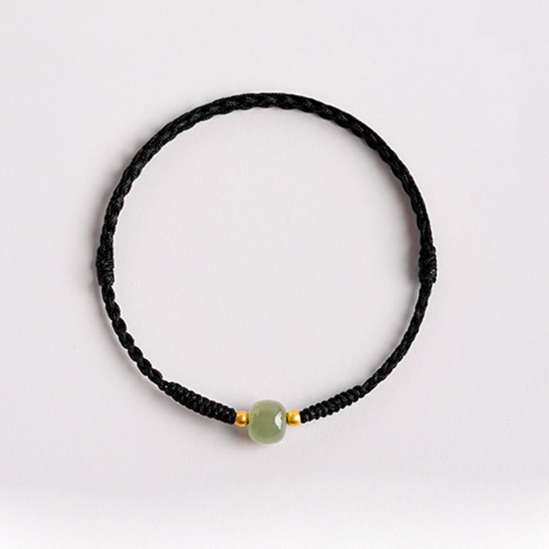 Wear FengShui Handmade Jade Lucky Bead Prosperity Braided Bracelet