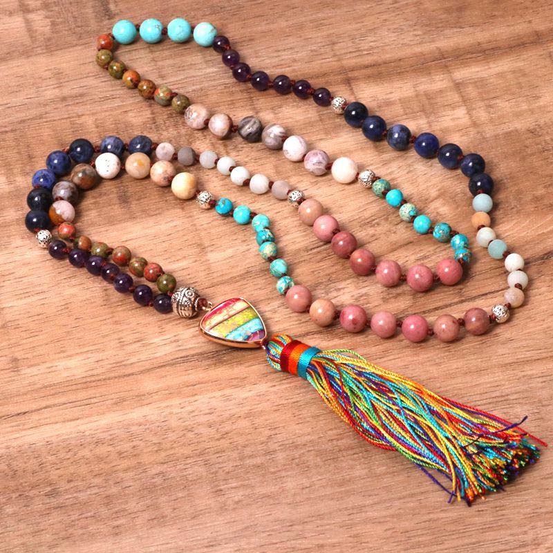 Wear FengShui Tibetan Turquoise Lazurite Zebra Jasper Balance Necklace
