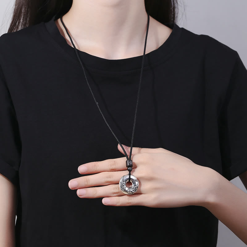 Wear FengShui PiXiu Peace Buckle Copper Wealth Necklace Pendant