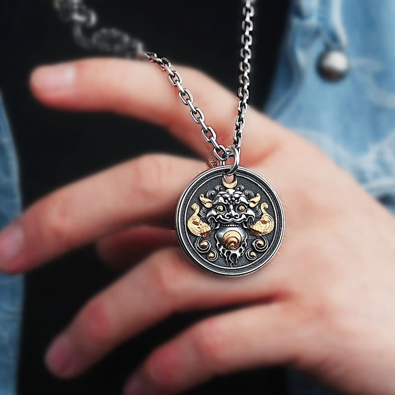 Wear FengShui Tibetan Kirtimukha Amulet Healing Necklace Pendant
