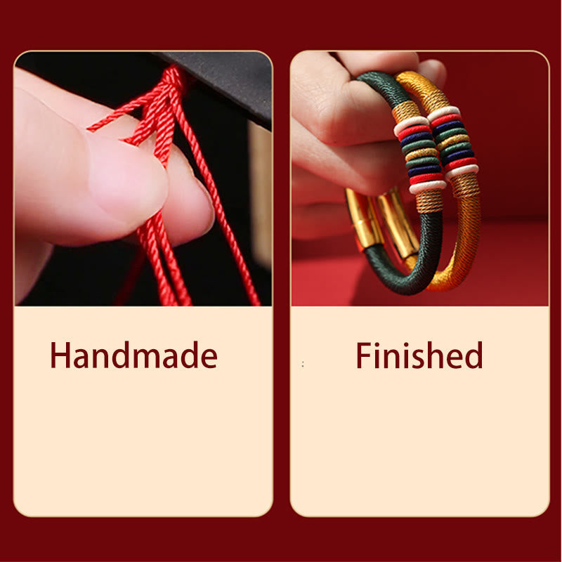 Wear FengShui Tibetan Handmade Colorful King Kong Knot Five Elements Luck Braid String Bracelet