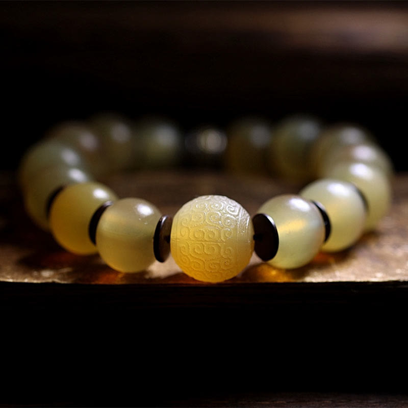 Wear FengShui Handmade Tibetan Sheep Horn Om Mani Padme Hum Auspiciousness Bracelet
