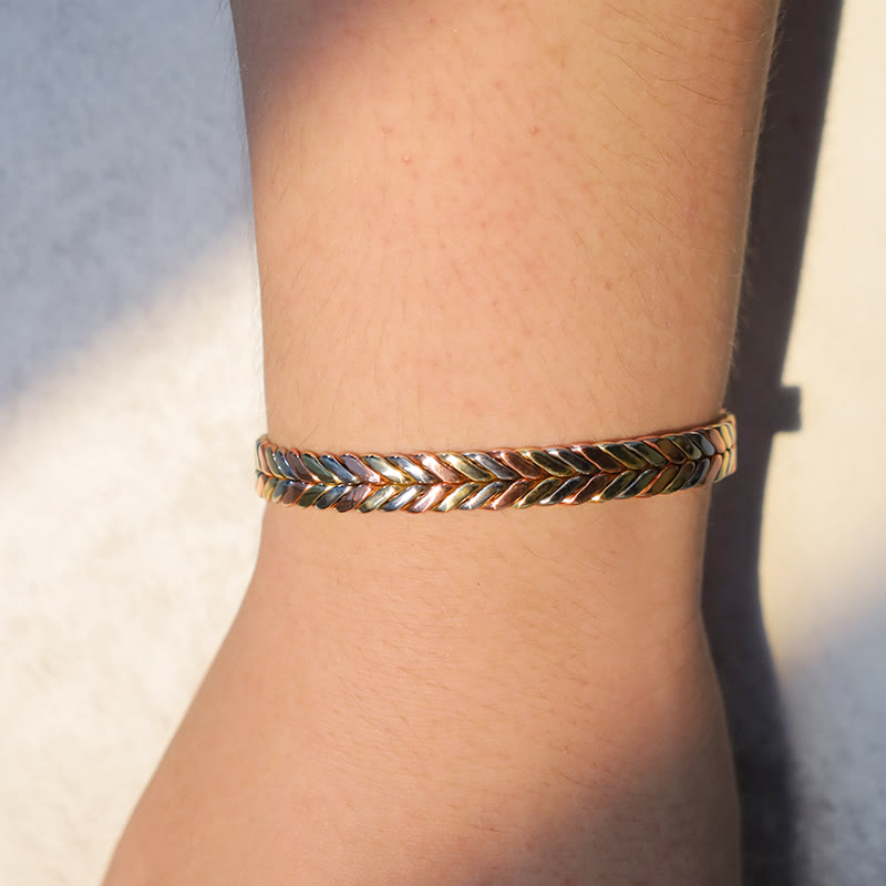 Wear FengShui Vintage Magnetic Copper Adjustable Cuff Bracelet Bangle