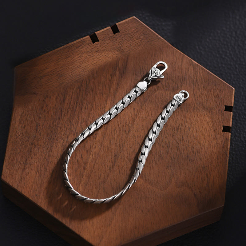 Wear FengShui Double Dorje Vajra Strength Punk Copper Chain Bracelet Necklace