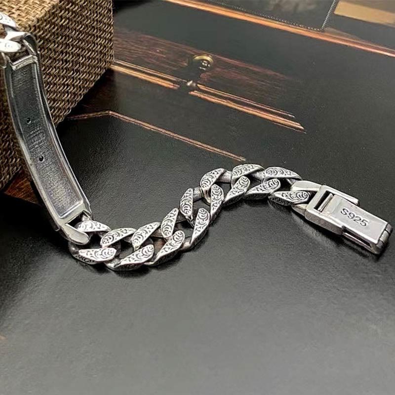 Wear FengShui Tiger Tang Dynasty Flower Design Copper Luck Chain Bracelet
