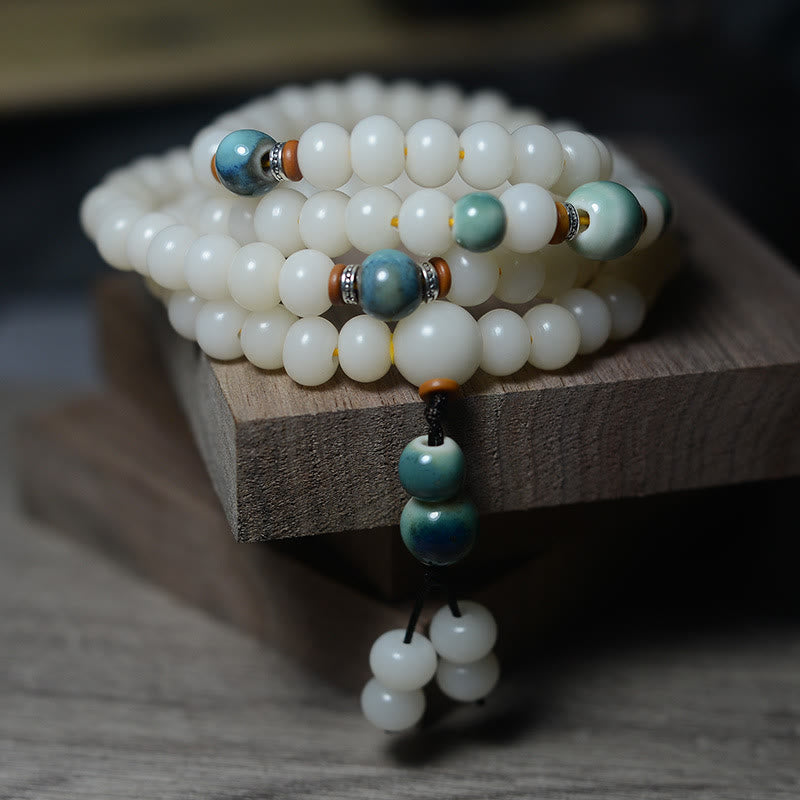 Wear FengShui 108 Mala Beads Bodhi Seed Keep Away Evil Spirits Calm Bracelet