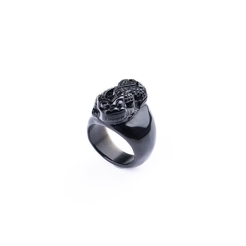 Wear FengShui FengShui PiXiu Black Obsidian Strength Ring