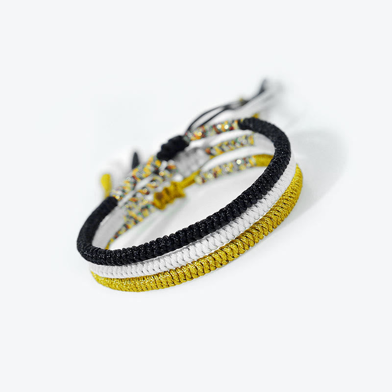 Wear FengShui 3Pcs Tibetan Handmade Multicolor King Kong Knot Amulet Bracelet