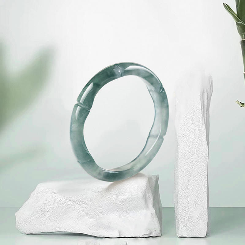 Wear FengShui Natural Jade Bamboo Prosperity Abundance Ring