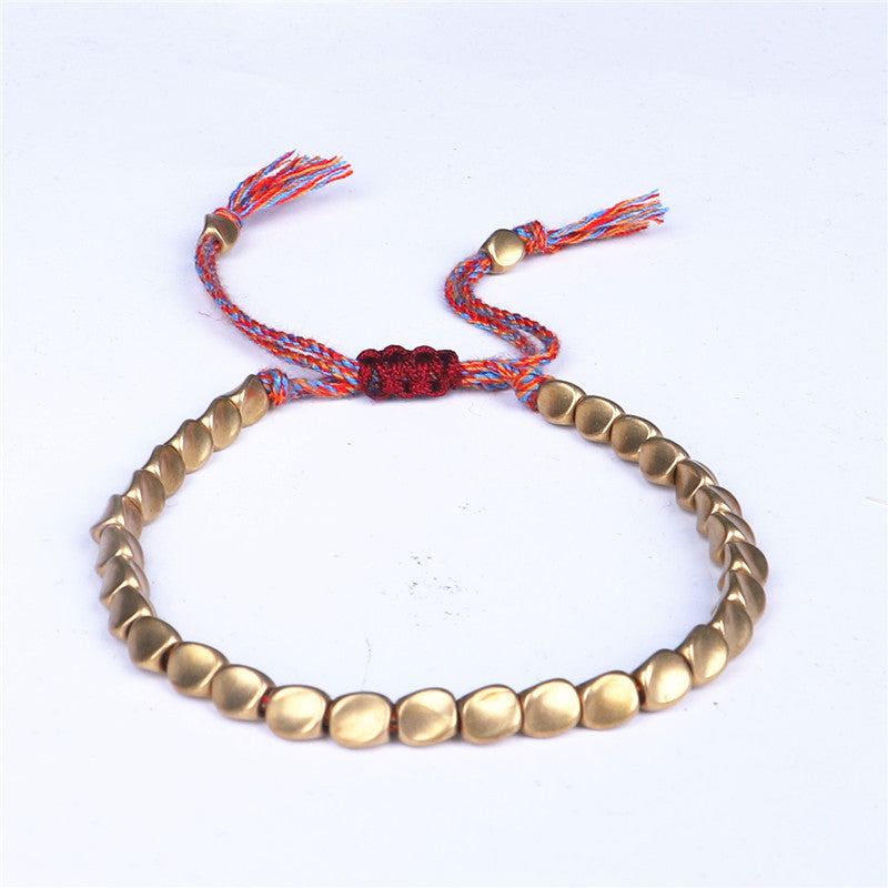 Wear FengShui Tibetan Copper Beads Healing Luck Bracelet