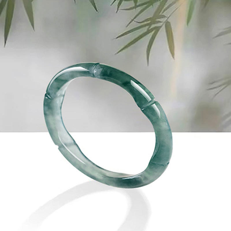 Wear FengShui Natural Jade Bamboo Prosperity Abundance Ring