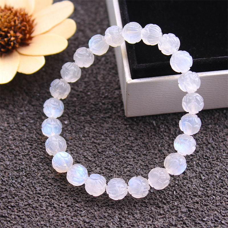 Wear FengShui Natural Moonstone Lotus Love Bracelet