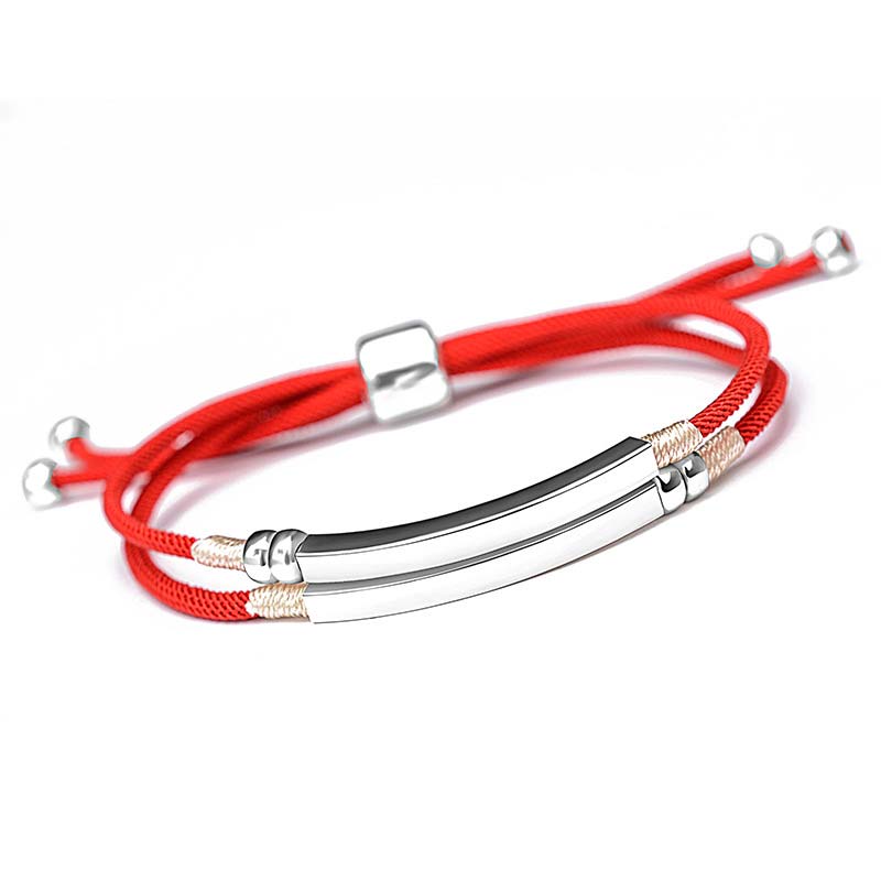 Wear FengShui 925 Sterling Silver Red String Layered Braid Bracelet