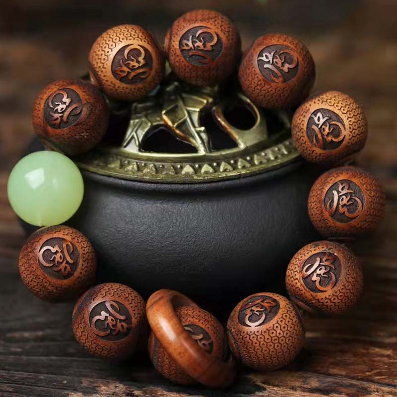 Wear FengShui Tibetan Rosewood Engraving Tiger Protection Bracelet