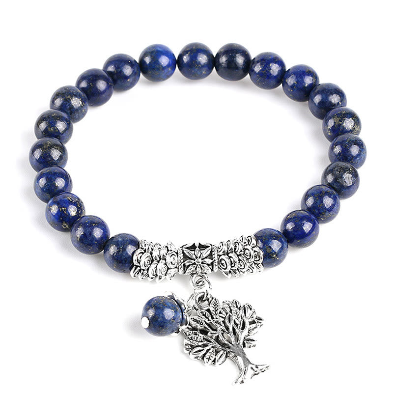 Wear FengShui Natural Gemstone Tree of Life Lucky Charm Stretch Bracelet