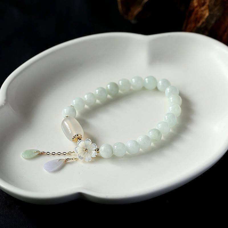 Wear FengShui Natural White Jade Luck Bracelet