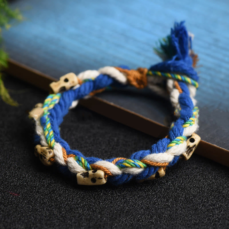 Wear FengShui Tibetan Zakiram Goddess of Wealth Bead Engraved Handmade Luck Bracelet