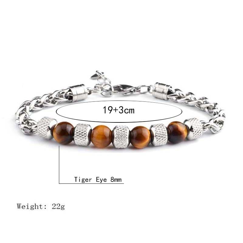 Wear FengShui Black Onyx Tiger Eye Bead Courage Bracelet