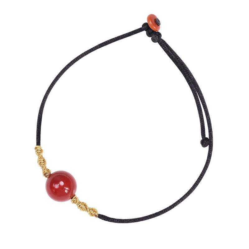 Wear FengShui Natural Red Agate Chalcedony Self-acceptance Confidence String Bead Bracelet Necklace Pendant