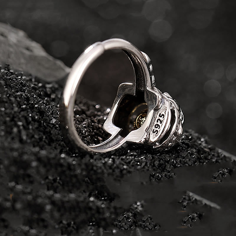 Wear FengShui 925 Sterling Silver PiXiu Copper Coin Wealth Adjustable Ring