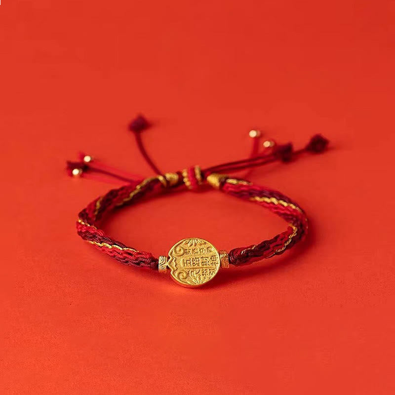 Wear FengShui Five Directions Gods of Wealth Handmade Reincarnation Knot Protection String Braid Bracelet