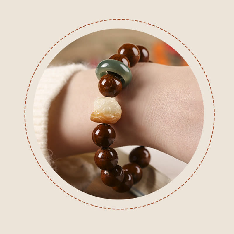 Wear FengShui Purple Bodhi Seed Dancing Lion Wisdom Bracelet