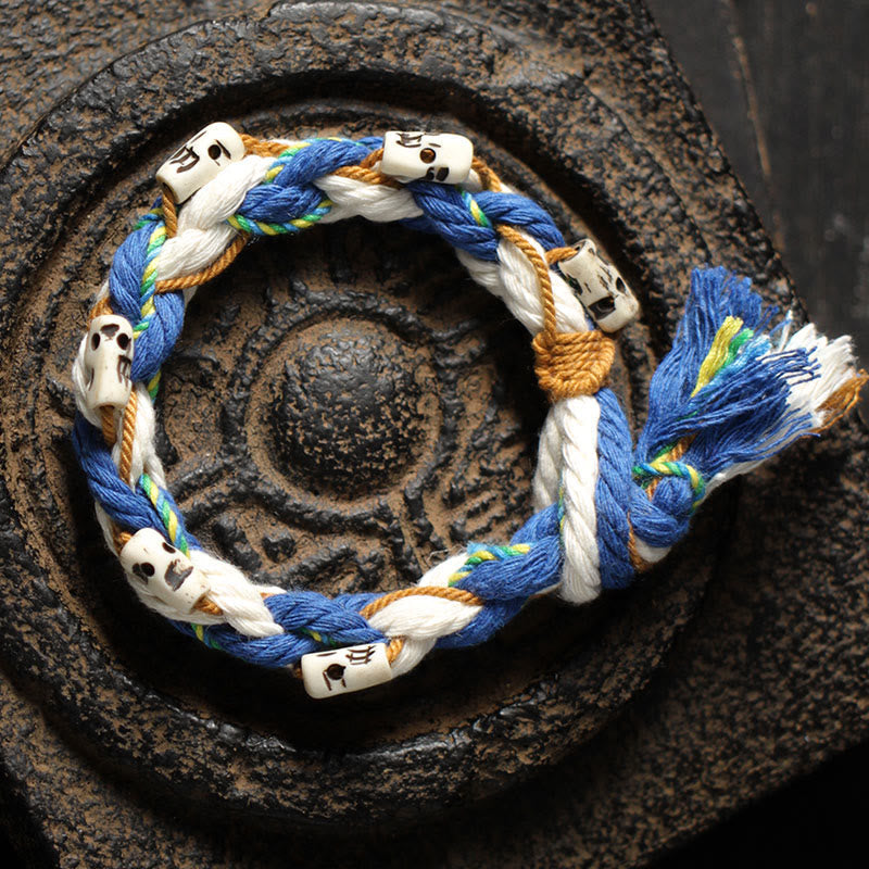 Wear FengShui Tibetan Zakiram Goddess of Wealth Bead Engraved Handmade Luck Bracelet