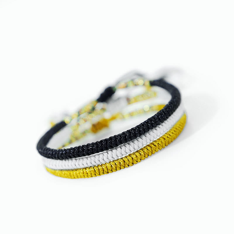 Wear FengShui 3Pcs Tibetan Handmade Multicolor King Kong Knot Amulet Bracelet