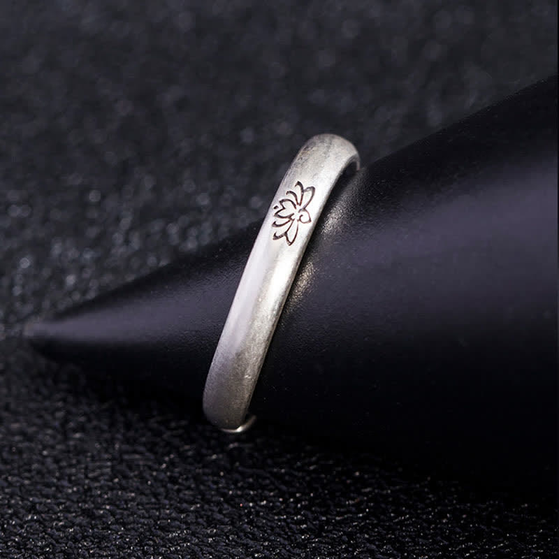Wear FengShui 925 Sterling Silver Lotus Flower Enlightenment Ring