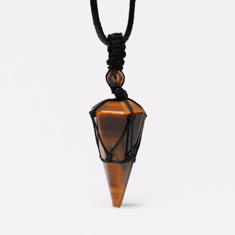 Wear FengShui Natural Stone Pointed Pendant Necklace