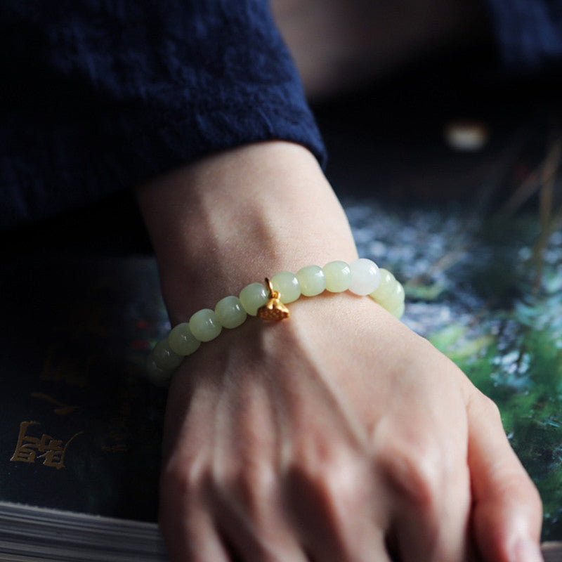 Wear FengShui Jade Lotus Abundance Adjustable Bracelet