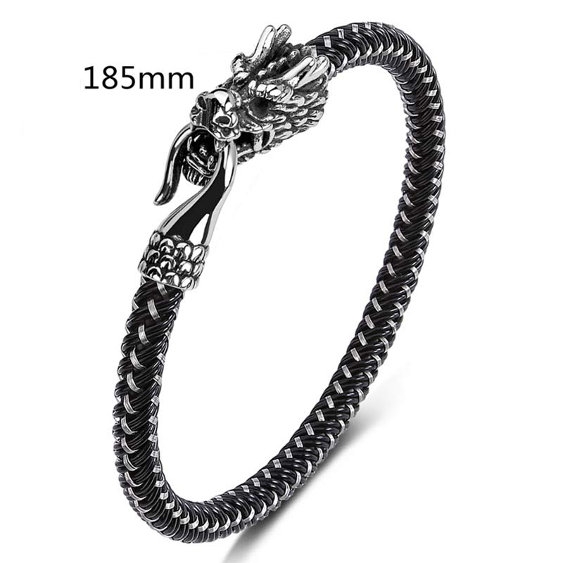 Wear FengShui Dragon Titanium Steel Protection Luck Bracelet