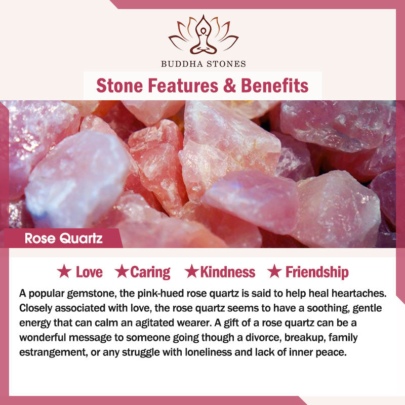 Buddha Stones "Wishing You Love and Kindness" Cat Rose Quartz Necklace Includes Gift Message Card