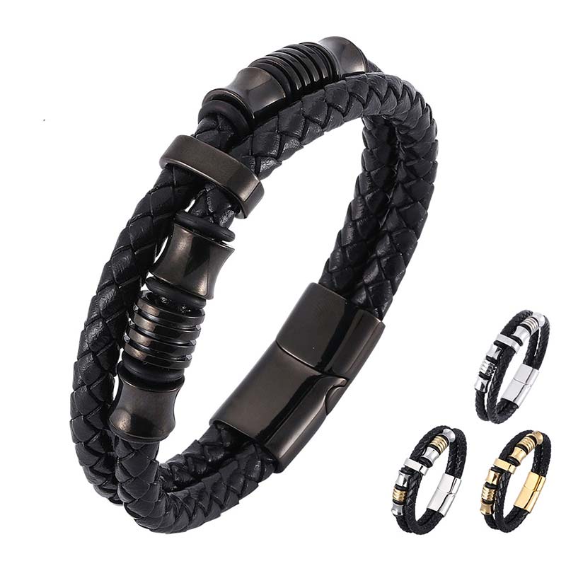 Wear FengShui Layered Leather Weave Fortune Bracelet