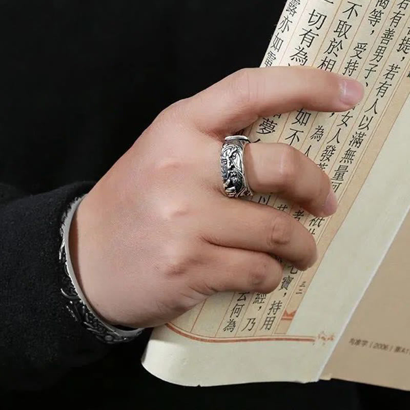Wear FengShui Guan Gong Auspicious Clouds Amulet Wealth Ring