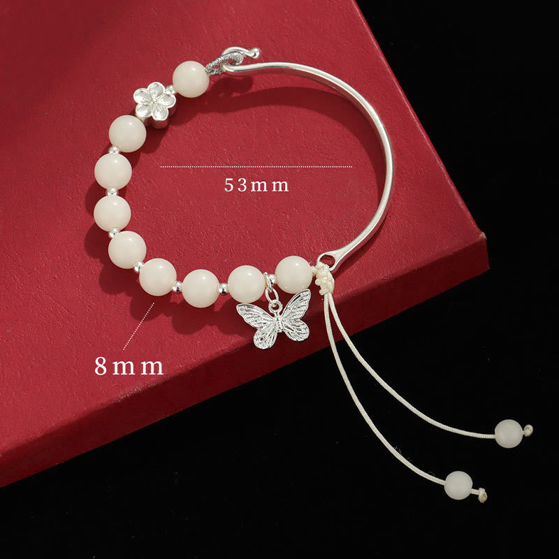 Wear FengShui Bodhi Seed Butterfly Lotus Luck Wealth Bracelet Bangle