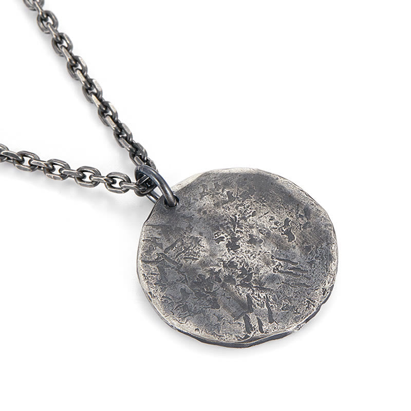 Wear FengShui 990 Sterling Silver Yin Yang Hammer Texture Harmony Necklace Pendant