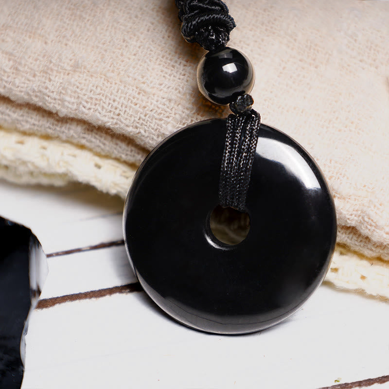 Wear FengShui Lucky Coin Pendant Healing Crystal Gemstone Necklace