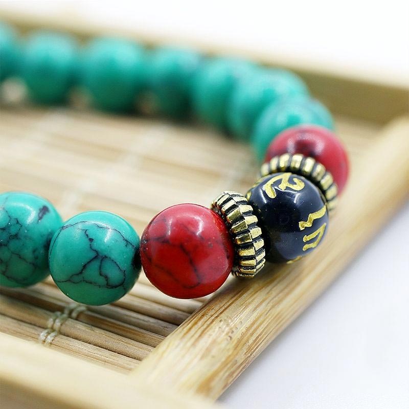 Wear FengShui Tibetan Turquoise Purification Necklace Mala