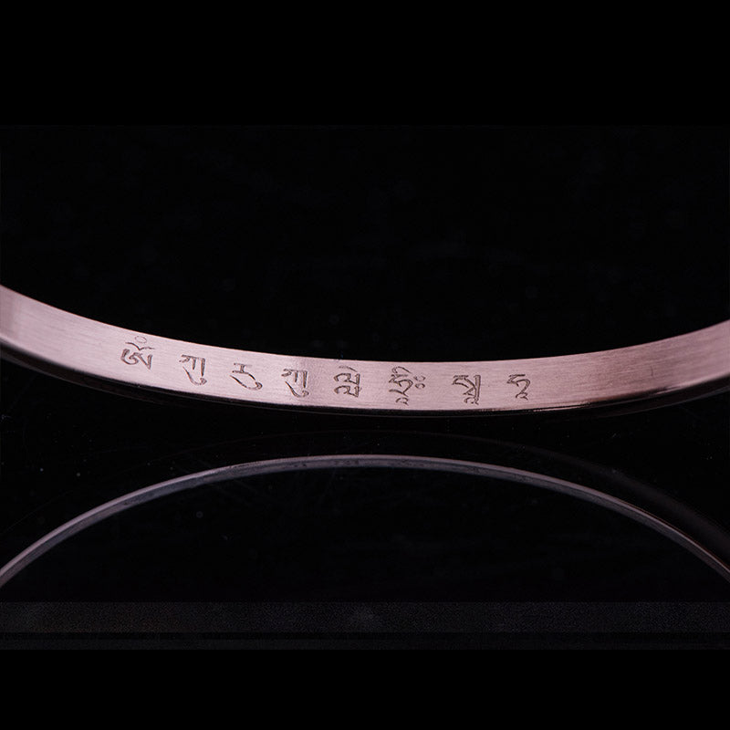 Wear FengShui Six True Words Engraving Titanium Steel Blessing Protection Bracelet